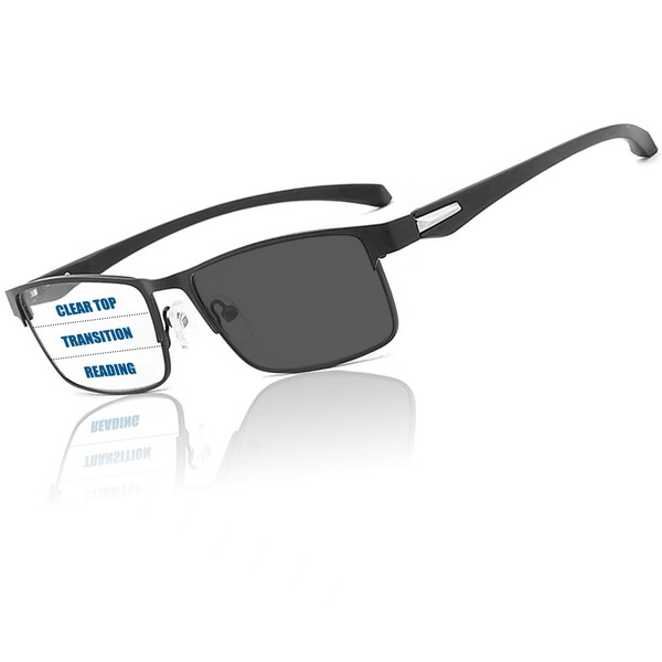 GHDBFMB Progressive Reading Glasses Men Photochromic Readers Clear Top Multifocal