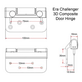 Era Challenger 3D Composite Door Rebate Butt Hinge White