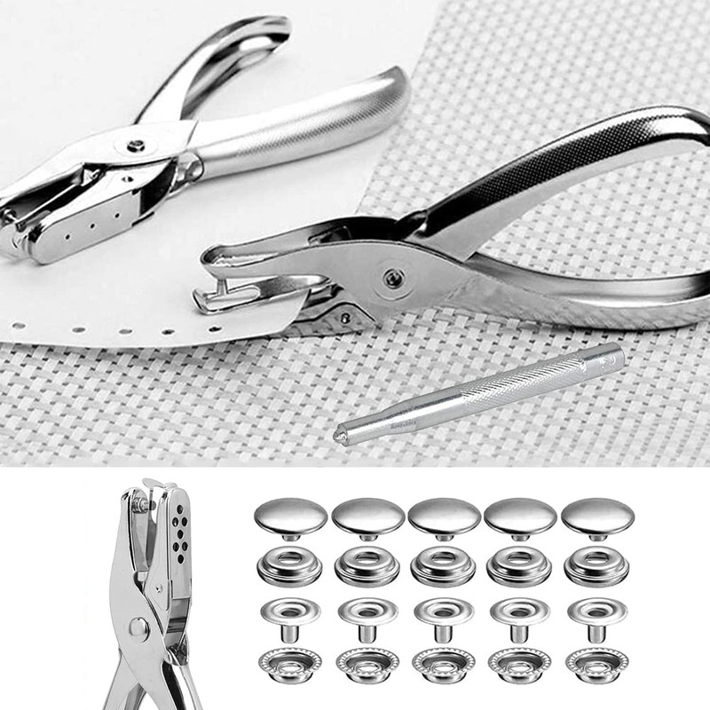 Snap Fastener Kit, 200 Sets 15mm Metal Sew-on Snap Fasteners