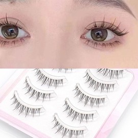 5 Pair Clear Band False Eyelashes Short Fake Eyelashes Fluffy False Eyelashes for Personal Makeup Use at Home