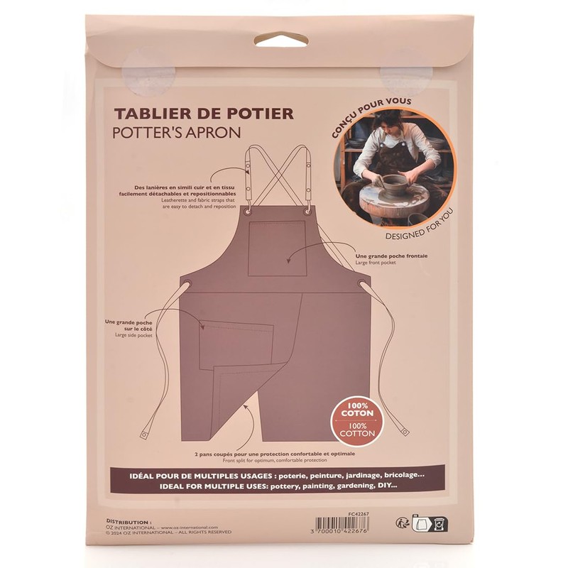 COROT Tablier de Potier Pottery Apron, Brown, One Size, brown