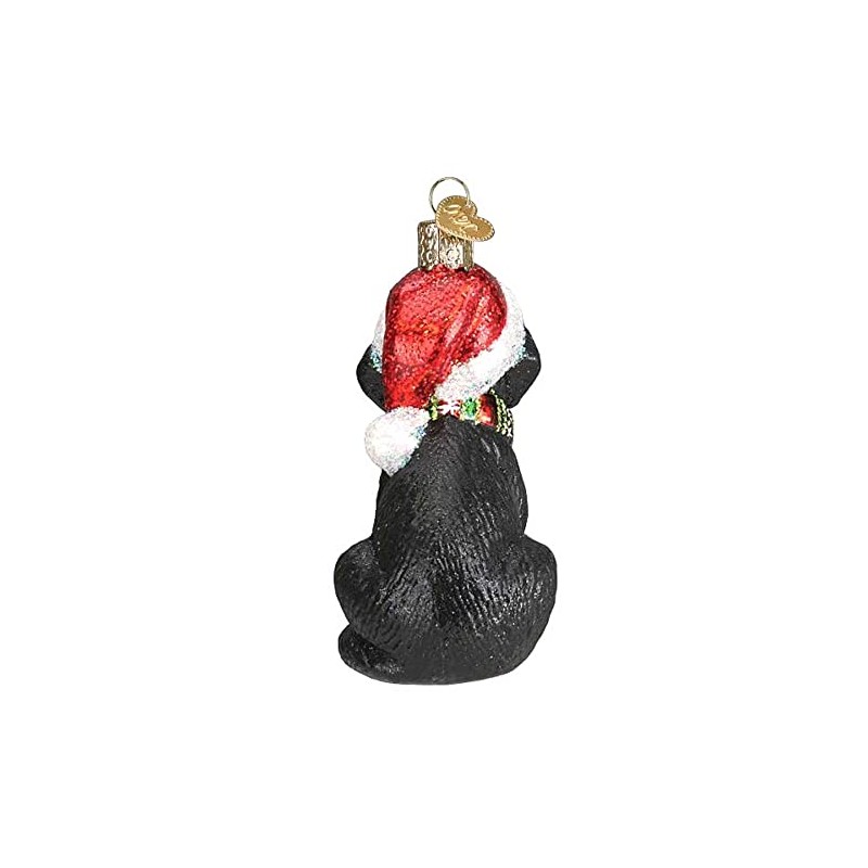 Old World Christmas Holiday Black Labrador Puppy Ornament Free Box