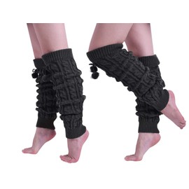 Nanxson(TM) Women's Super Long Cable Knit Leg Warmers TTW0002 (darkgrey)