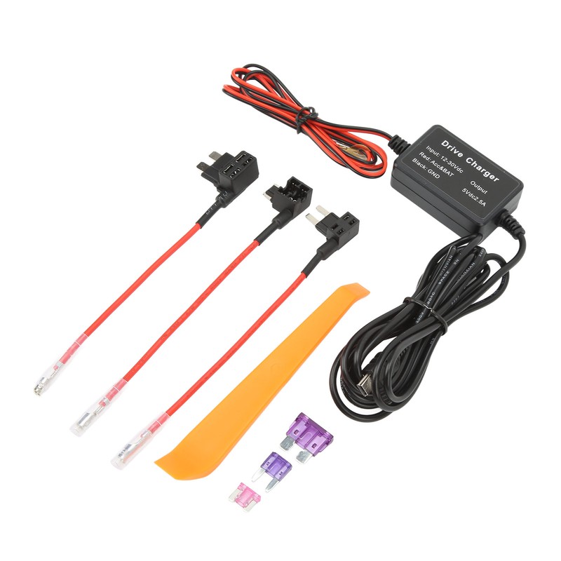 Dash Cam Hardwire Kit MINI USB Adapter High Security 12V‑30V