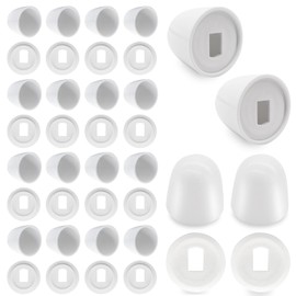 20 Pieces Universal Toilet Bolt Caps, Round Plastic Push-On Toilet Bowl Bolt Caps Covers with Washers for Toilet Bowl Screws, 1.45 Inch Height, White Color