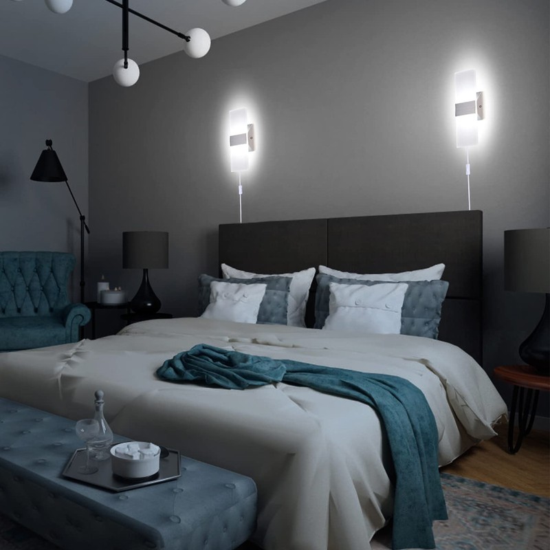 TRLIFE Wall Sconce Plug in, Modern Wall Sconce 12W Wall