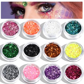 12 Boxes Diamond Nails Glitter Powder 12 Colors Nail Glitter for Nail Art Reflective Glitter for Crafts Nail Art Glitter Powder for Manicure 5g×12(Coarse Meal)