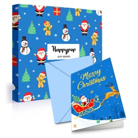 HAPPYPOP Christmas Gifts Stocking Socks for Teen Men Women - Secret Santa Socks Xmas Stocking Stuffers Greeting Card for Dad Mom Blue Shark Ocean Animal