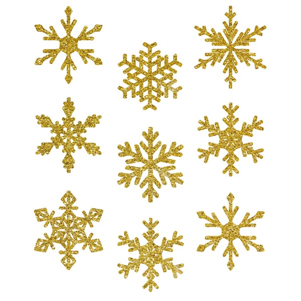 AVERY Zweckform 9 Fensterbilder Weihnachten Schneeflocken gold (Made in Germany,