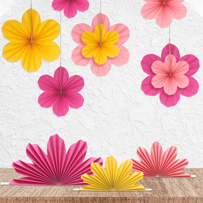 Pack of 9 Tissue Paper Pompoms, Party Decoration, Paper Pompoms,