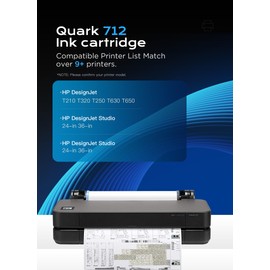 712XL 712 Ink Cartridge Combo Pack High Yield Replacement for HP 712XL Ink Cartridges Work for HP Designjet T210 T320 T250 T630 T650 Printers (4 Pack, 80-ML BK, 29-ML C/M/Y)