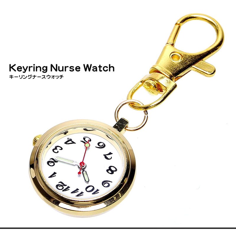 GoodsLand GD-NASUWT-02-GD Nurse Watch, Carabiner Type, Upside Down Dial, Clock,
