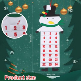 Snowman Advent Calendar Felt Advent Calendar, Wall Hanging Fabric Advent Calendar Felt Countdown Calendar With 24 Days Pockets For Small Gifts Xmas Tree Door Mantel