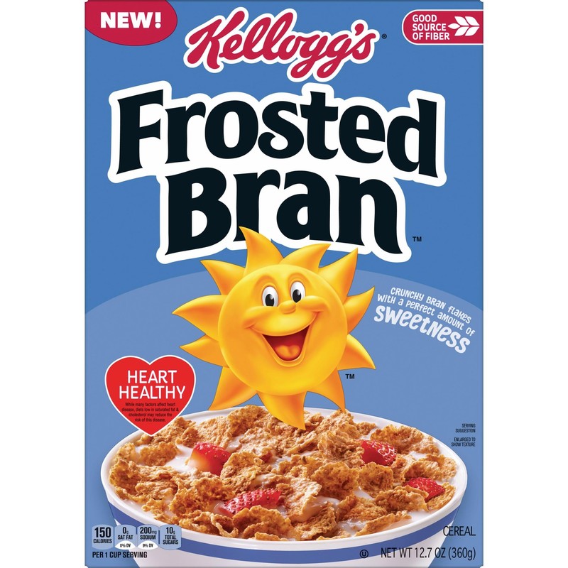 Kellogg's Frosted Bran Breakfast Cereal, Fiber Cereal, Family Breakfast, Original,