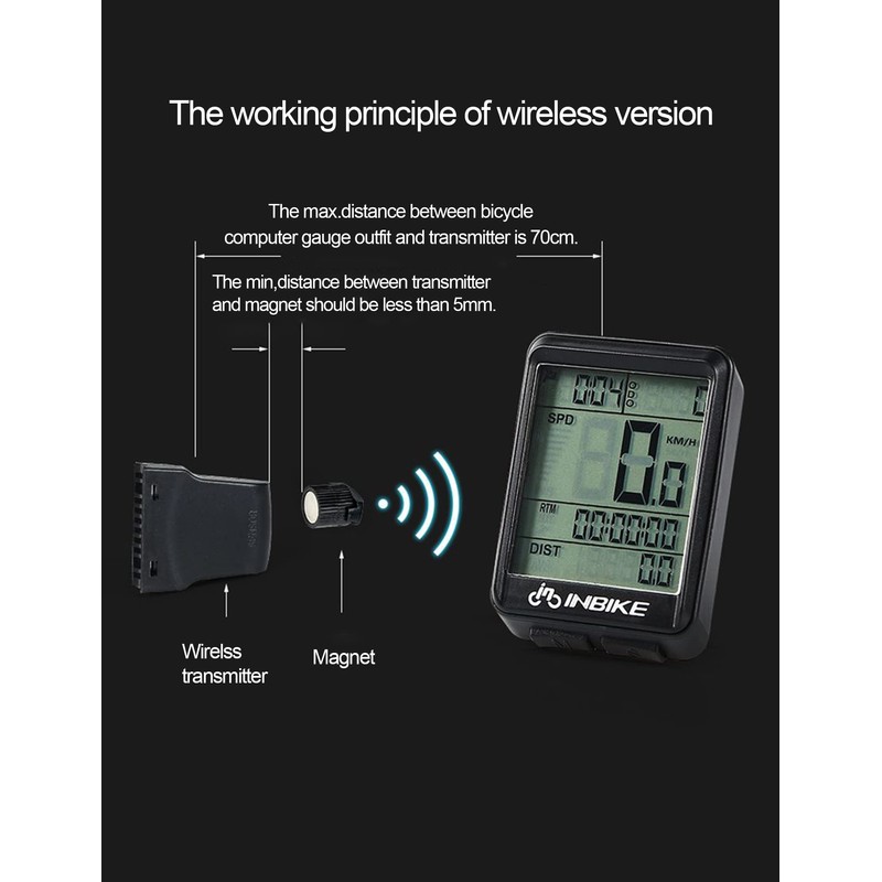 INBIKE Bike Computer Wireless Speed Sensor Bicycle Accessories Cycling GN_1