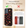 Petitian for Moto G Play 2024 Wallet Case, Cherry