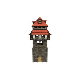 War World Gaming Medieval Town Weir Tower (Pre-Painted/Unpainted) - 28 mm Fantasy Tabletop Terrain Model Building