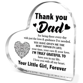Dad Gifts from Daughter,Thank You Gifts for Dads Fathers Day Birthday Christmas,Unique Father Gift Ideas,Thank You For Being There Every Day Acrylic Heart Plaque