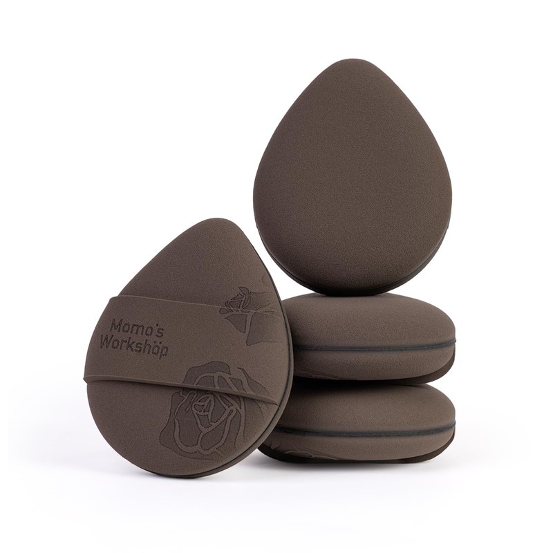 Momo's Workshop Rose Tatami Makeup Sponge Set,Double-Sided Egg Shape Rubycell