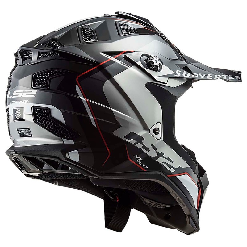 LS2 Helmets MX-Off Road Subverter Evo Helmet (Arched Gloss Black/Red/Silver
