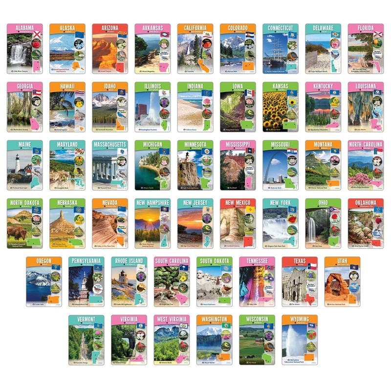 The United States Wipe-Off Learning Set by TREND, 74 pcs.