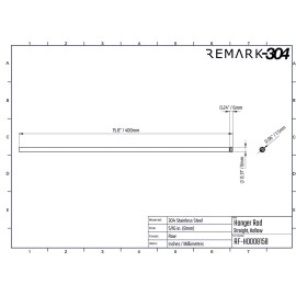 REMARK304 Stainless Steel Hanger Rod (0.31" / 8mm Diameter) Straight - Long