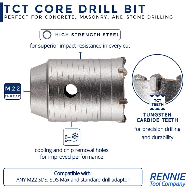 Rennie Tool Company 60mm Carbide Tipped Core Drill Bit for