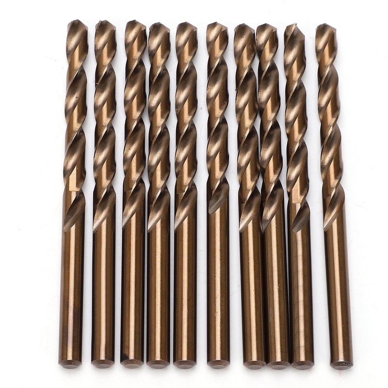 10Pcs Twist Drill Bit High Speed Steel Straight Shank Hole