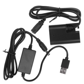 LPE6 Dummy Battery DC Coupler Power Adapter with USB Drive Cable for Canon 5D2 5D3 5D4 6D 6D2
