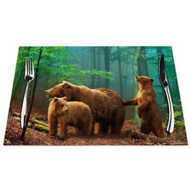 Flowers Placemats Set of 4, Bohemian Boho Flowers Vintage Placemats Heat Resistant for Dining Table Non-Slip 18x12 Inches