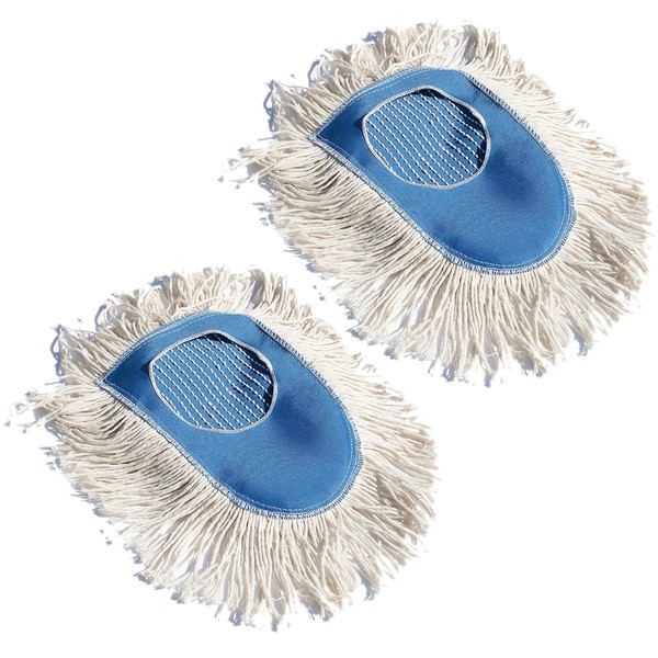 Nine Forty Industrial Strength Ultimate Cotton Floor Dust Mop Wedge Refill | Commercial Cleaner Mop Head Replacement - 2 Pack