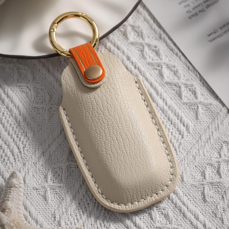 Hontumax Premium Leather 5-Button Key Fob Cover Case for Nissan