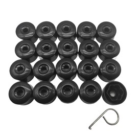 YYTQP 20 PCS 17mm Wheel Lug Nut Covers Caps, T44 Wheel Nut Covers with Removal Tool, Wheel Bolt Cover Replacement 1K0 601 173 for VW, Jetta Beetle Passat GTI CC, Auto Tire Bolt Caps (Glossy Black)