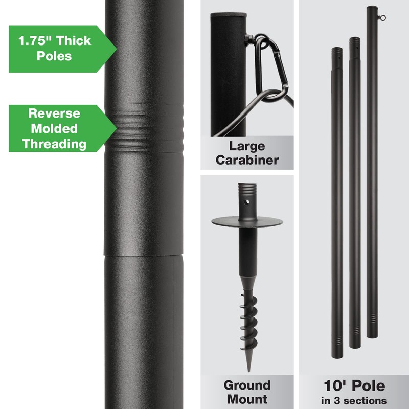 EXCELLO GLOBAL PRODUCTS Premium String Light Poles - 2 Pack