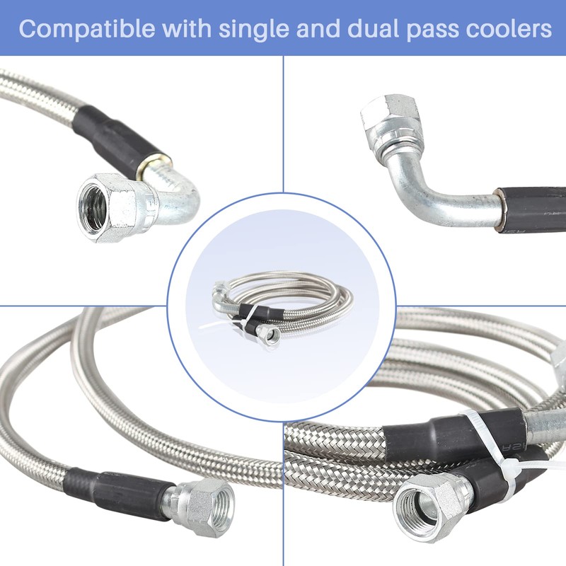 GSTP 6AN SS Transmission Cooler Hose Line Kitting Stainless Steel
