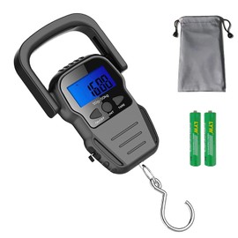 DIUDIU CAT Fishing Scale,Max 110lb/50kg Luggage Scale Backlit LCD Screen Portable Electronic Balance Digital Fish Hook Hanging Scale with Measuring Tape Ruler