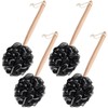 4 Pieces Loofah Back Scrubber Bath Sponge with Wooden Handle