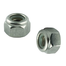 M4 (10 pieces) hex nuts, low shape, stainless steel VA A2 V2, hexagonal nuts, rust-proof, DIN 985, ISO 10511, self-locking, polyamide clamping part AGBERG