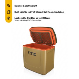 RTIC 8 QT Road Trip Personal Cooler, Small, Compact, Insulated, Portable Ice Chest Box for Food, Drink, Beverage, Beach, Camping, Picnic, Fishing, Boat, 12-Can Capacity, Trailblazer