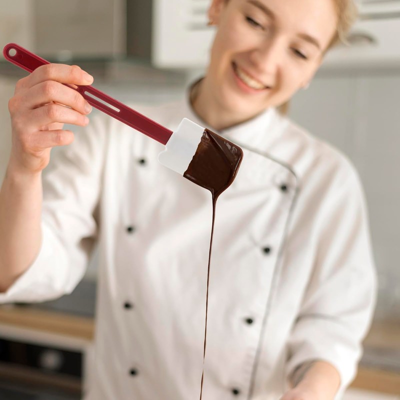 Silicone Rubber Spatula Pack of 3, 10-Inch Commercial Silicone Spatulas,