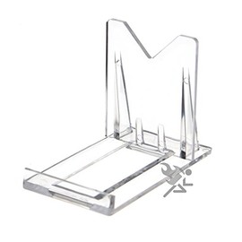 2" Two Part Adjustable Clear Acrylic Plastic Display Stand Easel for Mineral Fossil Slice Agate Slab Geode Seashell, 25 Pack