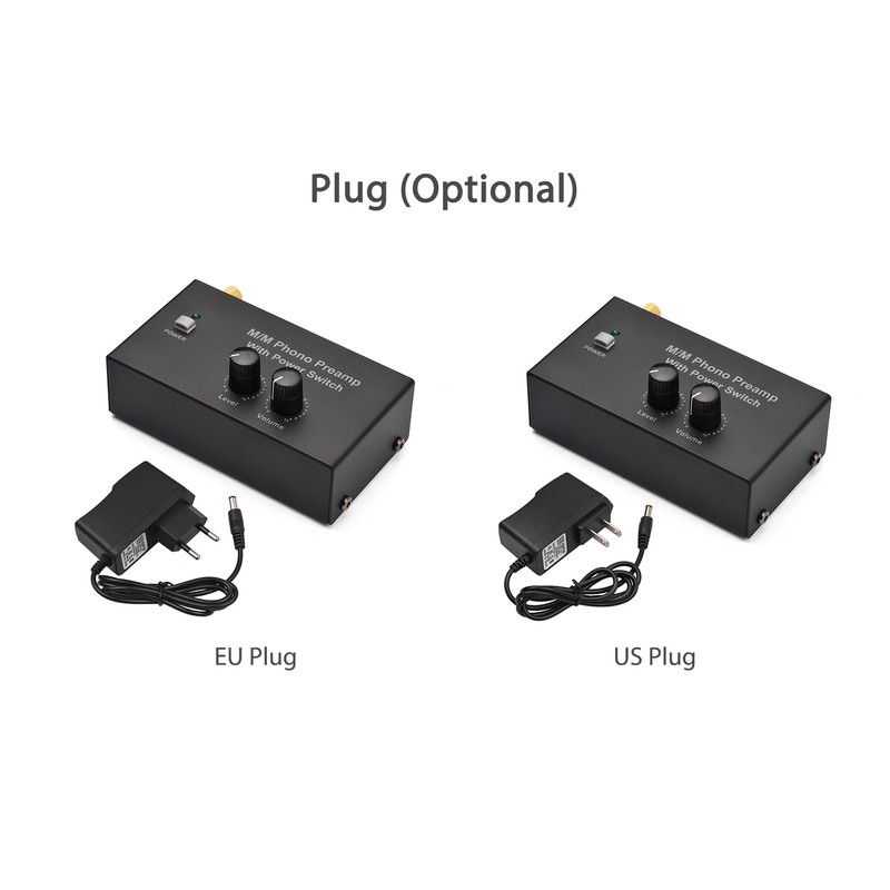 M/M Phono Preamp with Power Switch Ultra-compact Preamplifier with Level