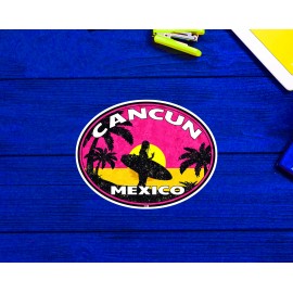 Cancun Mexico Laptop Bumper Surfing Surf Isla Mujeres Sticker 3.9"