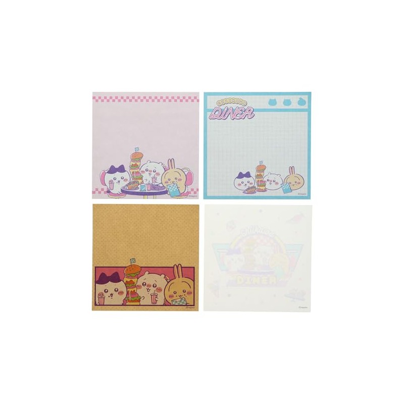 Sun-Star Stationery S2850990 Chiikawa Goods, Memo Pad, Square, Lunch