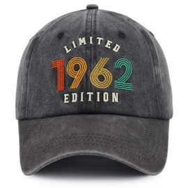 Fxbwhtey 62th 63th 64th 65th 66th 67th 68th 69th 70th 71th Hats Birthday Gifts for Men Women, Vintage 1962 Limited Edition, One Size