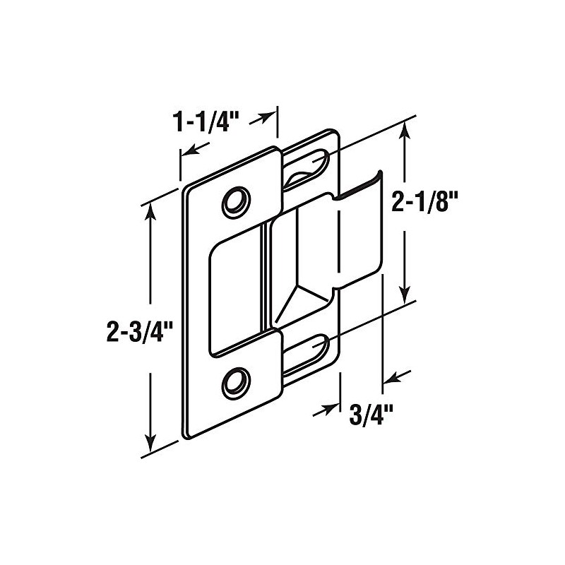 Prime-Line U 10278 Two Piece Adjustable Door Strike, Chrome Plated