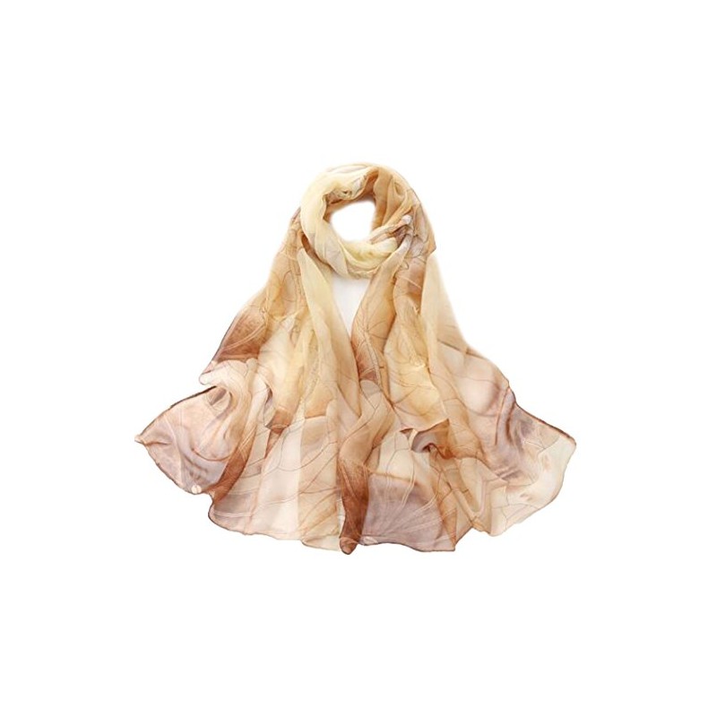 Fukufuku Women's Floral Chiffon Beach Scarf, Scarf, Large, Thin, Spring,