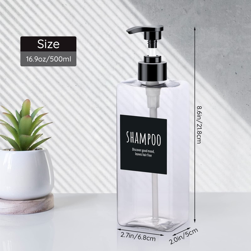 Segbeauty Soap Dispenser, Pack of 3, 500 ml Shampoo Bottles,
