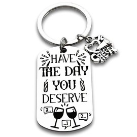 Zguhsadl Have The Day You Deserve Keychain Gifts Graduation Gift 2025 New Years Party Favors for Women Man Boys Girls for Him Her Eye-Catching Jewelry