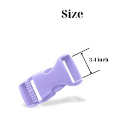 Violet Set of 4 Buckles for 3/4 inch Wide Webbing Straps Quick Side Release Plastic Buckle Clip Plastic Snap Fastener Clip Heavy Duty Replacement Dual Adjustable for Backpack Belt Dog Collars